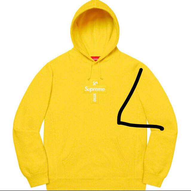supreme cross box logo hooded 黄色　Lのサムネイル