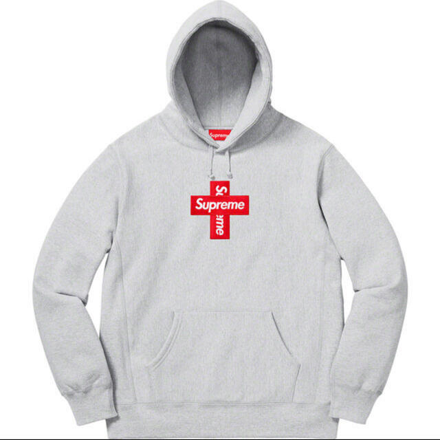 HeatherGreySIZEsupreme Cross Box Logo Hooded Sweatshirt