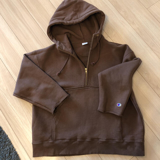 CHAMPION IENA 別注 HALF ZIP フーディー　裏起毛パーカー