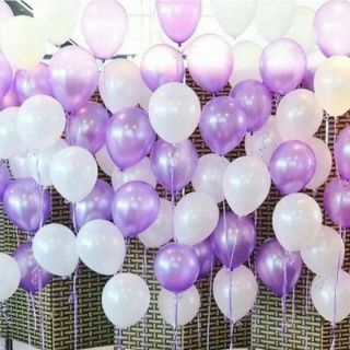 【15個】白　紫　風船　バルーン　飾り　装飾　結婚式　誕生日　クリスマス(ウェルカムボード)