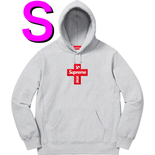 シュプリーム(Supreme)の【S】supreme Cross Box Logo Hooded グレー(パーカー)