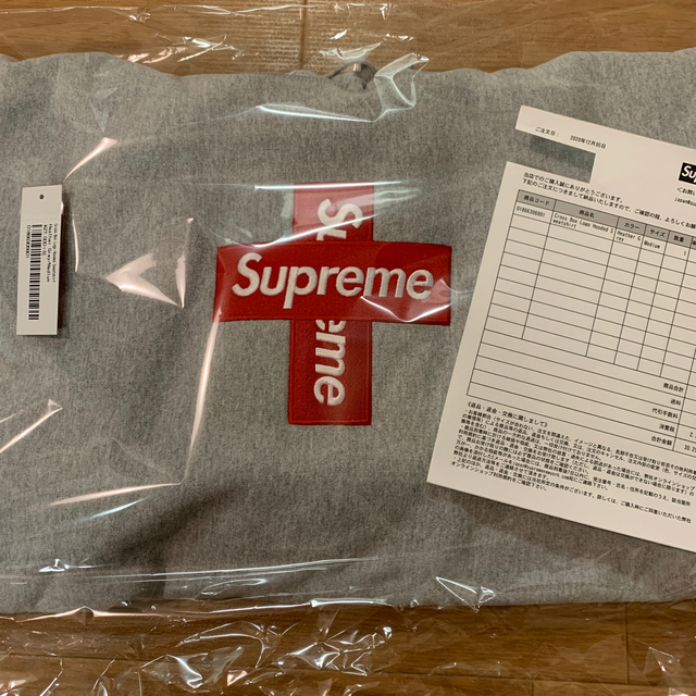 Supreme(シュプリーム)のsupreme Cross Box Logo Heather Grey M メンズのトップス(パーカー)の商品写真