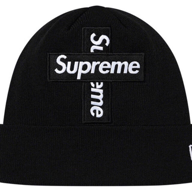 メンズSupreme cross box logo beanie 黒