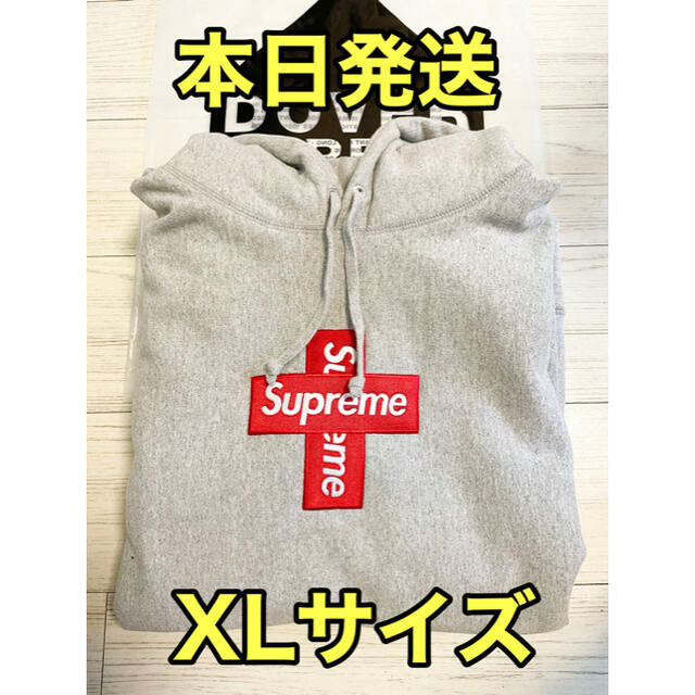 Supreme Cross Box Logo Hooded Grey XL