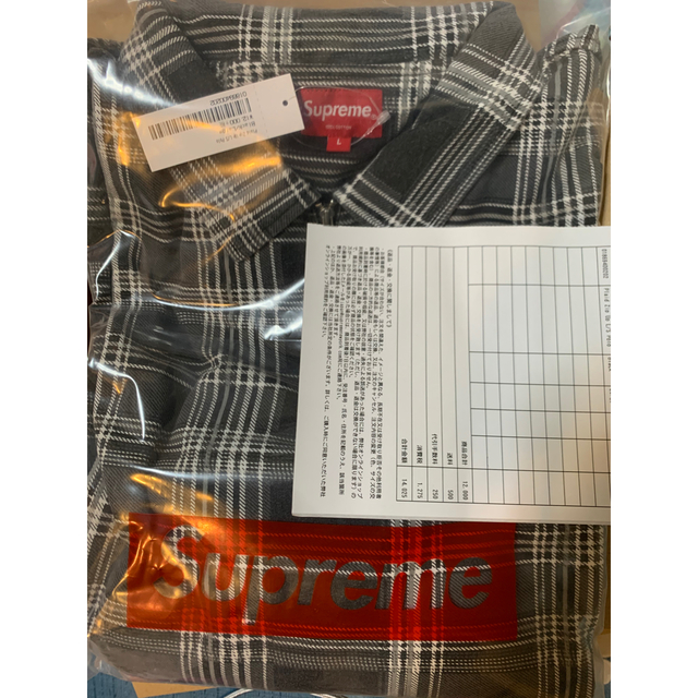 supreme Plaid Zip Up L/S Polo ジップアップ L