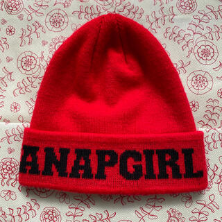 アナップ(ANAP)のANAP GIRL ニット帽　RED(帽子)