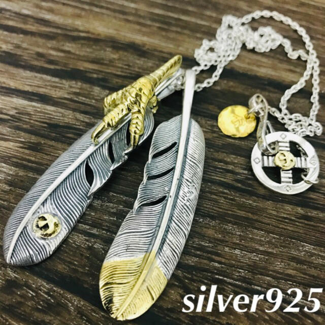 goro's - silver925 金爪 先金フェザー 金メタル ネックレス goro's - silver925 金爪 先金フェザー 金メタル ネックレス
