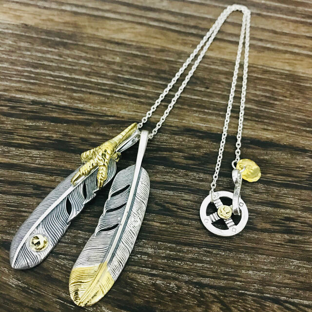 goro's - silver925 金爪 先金フェザー 金メタル ネックレス goro's - silver925 金爪 先金フェザー 金メタル ネックレス