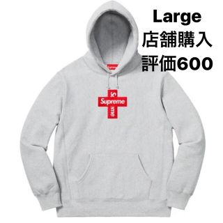 シュプリーム(Supreme)のグレーLサイズ Supreme Cross Box Logo パーカー(パーカー)