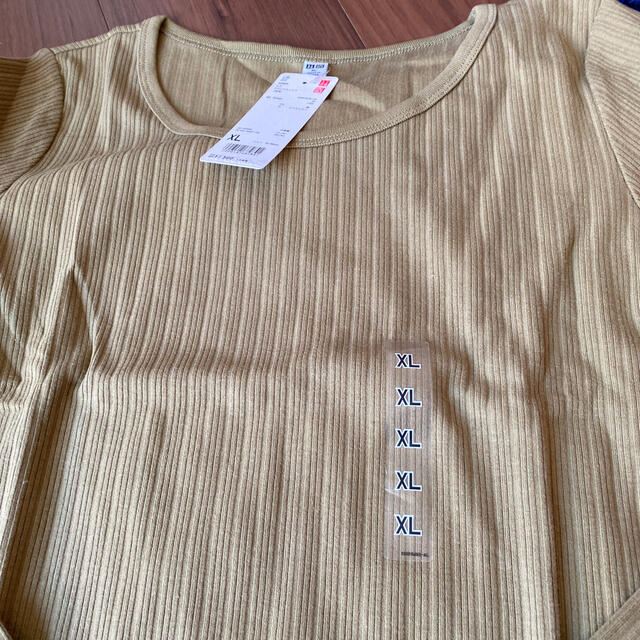 UNIQLO(ユニクロ)のユニクロ　リブラウンドネックTシャツ　長袖 レディースのトップス(Tシャツ(長袖/七分))の商品写真