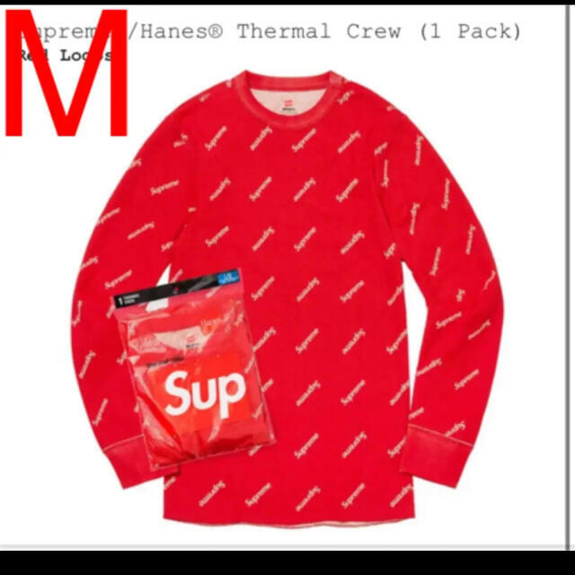 Supreme®/Hanes® Thermal Crew red 新品