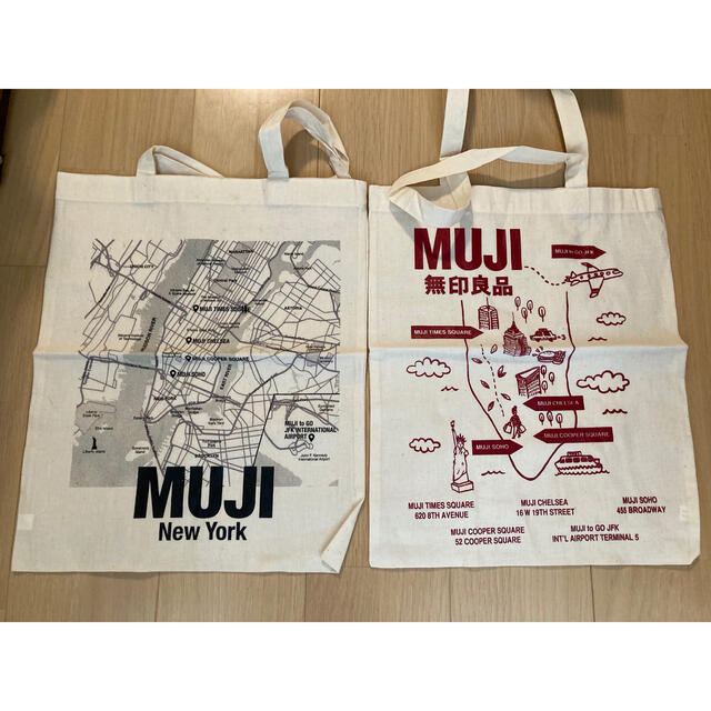 MUJI (無印良品)(ムジルシリョウヒン)の【新品】ニューヨーク限定！無印良品　エコバッグ2点 レディースのバッグ(エコバッグ)の商品写真
