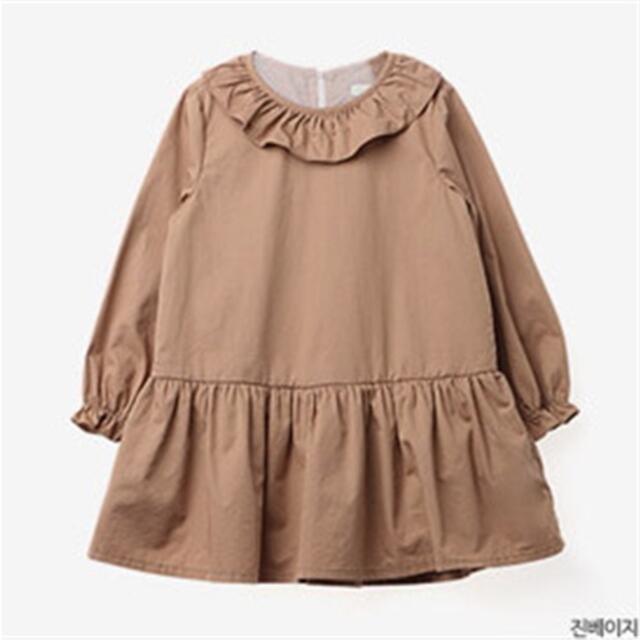 フリルネックデザインブラウスワンピース キッズ/ベビー/マタニティのキッズ服女の子用(90cm~)(ワンピース)の商品写真