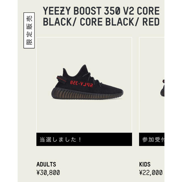 adidas(アディダス)のadidas yeezy boost 350 v2 コアブラック 26.5 メンズの靴/シューズ(スニーカー)の商品写真