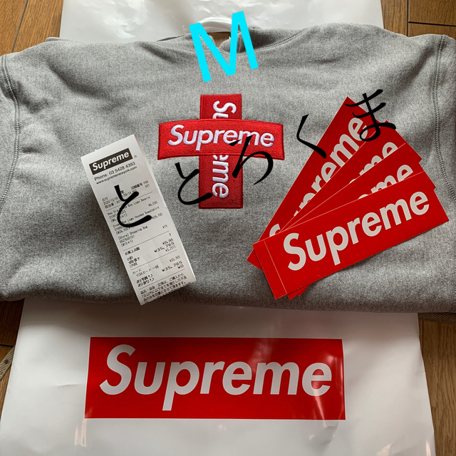 20FW Supreme Cross Box Logo Glay　L