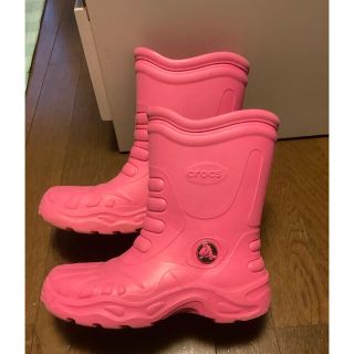 クロックス(crocs)の「美品」クロックス　ロングブーツ　Mサイズ　crocs (レインブーツ/長靴)