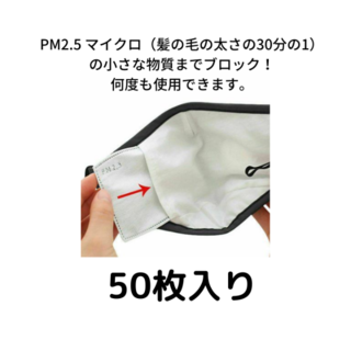 マスク(THE MASK)の超高性能・マスクフィルター PM2.5 Sサイズ・50枚セット・マスクシート(日用品/生活雑貨)