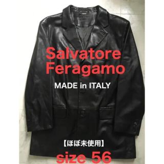 サルヴァトーレフェラガモ(Salvatore Ferragamo)の【ほぼ未使用／送料無料】サルヴァトーレフェラガモ 本革テーラージャケット(テーラードジャケット)