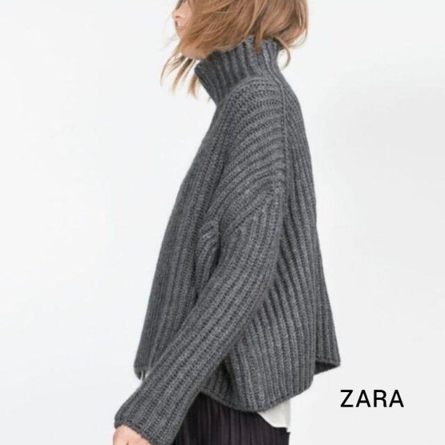ZARA(ザラ)の【ZARA】ざっくり☆ハイネックリブニット レディースのトップス(ニット/セーター)の商品写真