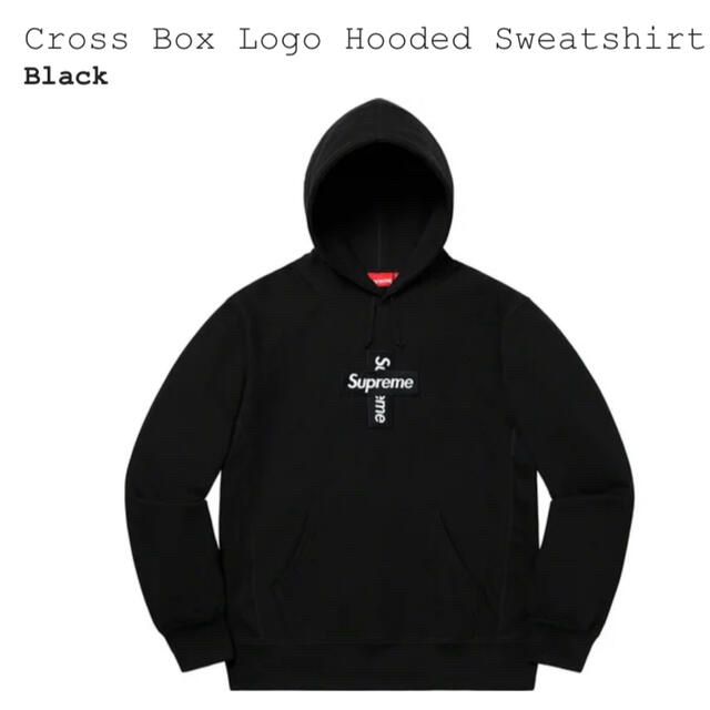 未開封★黒★Cross Box Logo Hooded Sweatshirt