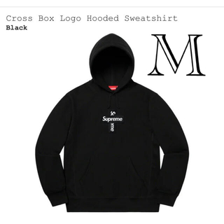シュプリーム(Supreme)のcross box logo fooded sweat shirt M(パーカー)