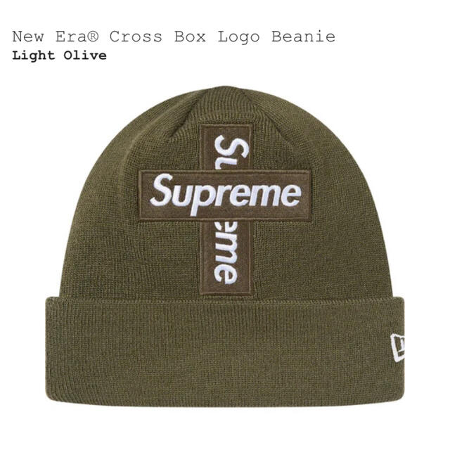 Supreme Cross Box Logo Beanie Oliveニット帽/ビーニー