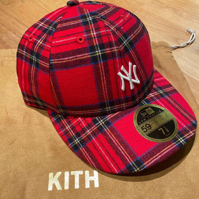 kith限定販売 new era MLB ヤンキース キャップ cap 赤メンズ
