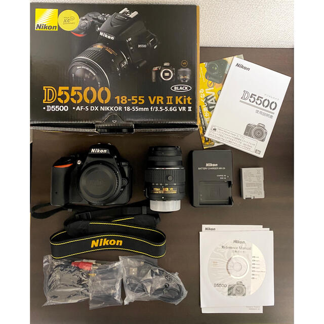 Nikon(ニコン)のNikon D5500 18-55 VR2 レンズキット BLACK スマホ/家電/カメラのカメラ(デジタル一眼)の商品写真