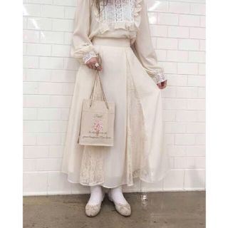 ワンアフターアナザーナイスクラップ(one after another NICE CLAUP)のナイスクラップ  【petite】circular skirt 白(ロングスカート)