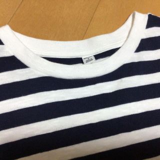 ユニクロ(UNIQLO)のユニクロ　ショート丈　ボーダー　TシャツS(Tシャツ(半袖/袖なし))