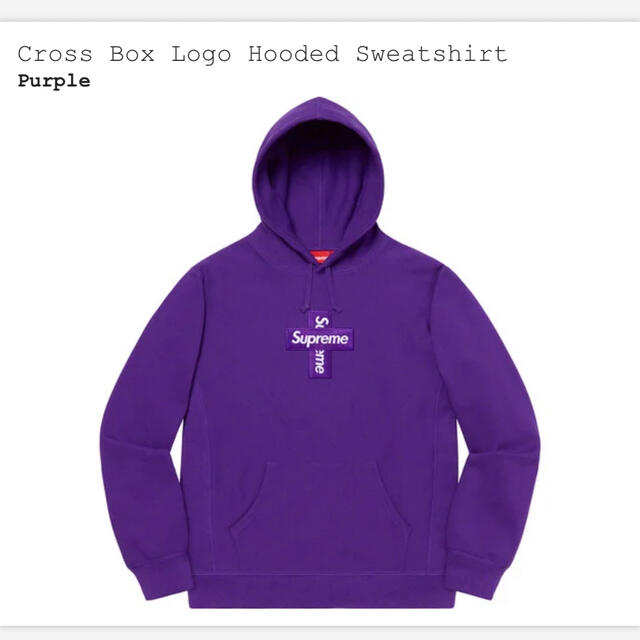 紫パープルpurpleSIZEsupreme  Cross BoxLogo 紫　パーカー　クロス　ボックスロゴ