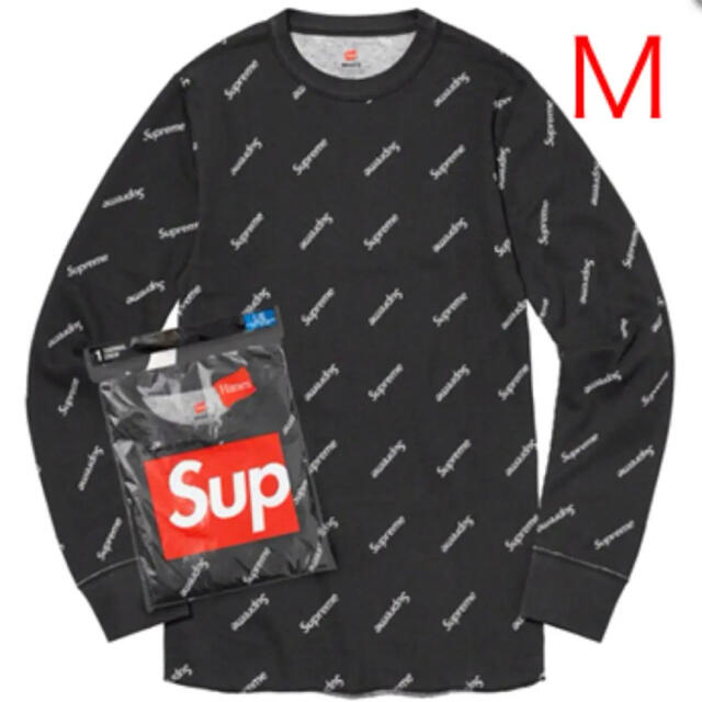 Supreme Hanes Thermal Crew ブラック M 新品