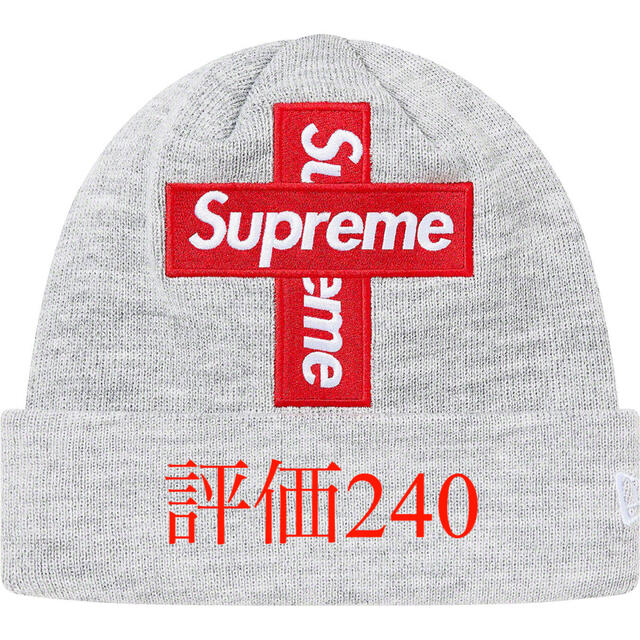 Supreme New Era Cross Box Logo Beanie 灰 - ニット帽/ビーニー