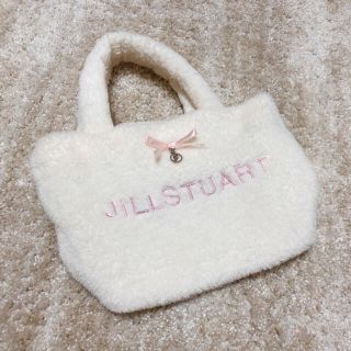 ジルスチュアート(JILLSTUART)の美品 レア☆JILLSTUART☆モコモコミニバッグ/ノベルティ/エコファー(ハンドバッグ)