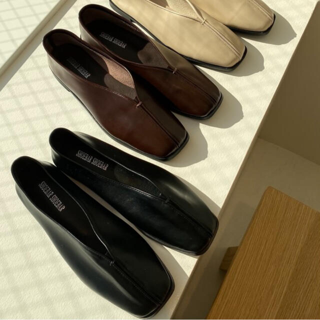 lawgy leather stitch shoes Black Lsize レディースの靴/シューズ(バレエシューズ)の商品写真