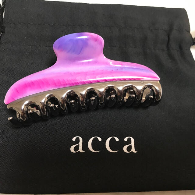 acca ヘアクリップ 大サイズ ピンク マーブル