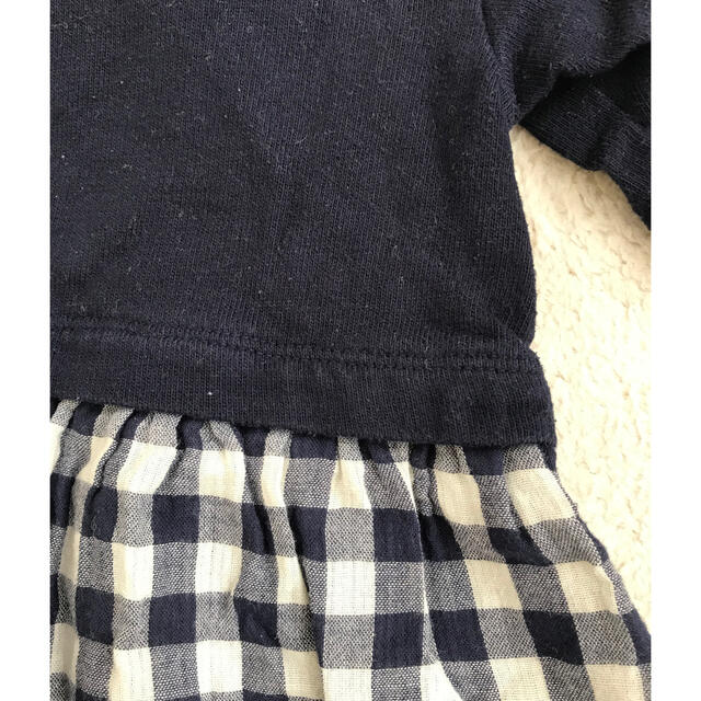 MUJI (無印良品)(ムジルシリョウヒン)のチェックワンピース　80 キッズ/ベビー/マタニティのベビー服(~85cm)(ワンピース)の商品写真