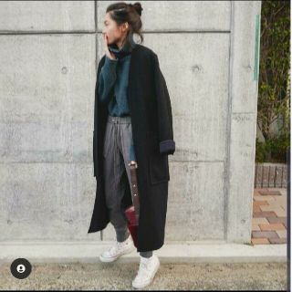 CELINE セリーヌ　ベロア調　フード付き　コート　ガウン　Lサイズ