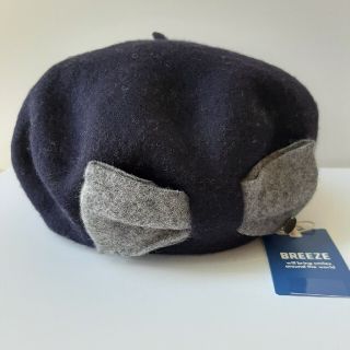 ブリーズ(BREEZE)の【新品】リボンベレー帽(ネイビー) BREEZE  size:50(帽子)