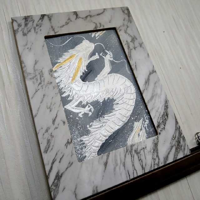 がございま 白龍 昇り龍 開運絵画 スピリチュアルアート 原画 Reyu9