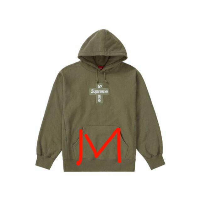 トップスSupreme Cross Box Logo Hoodie Olive Mサイズ