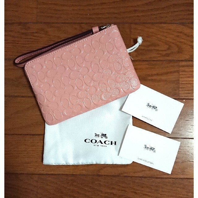 COACH(コーチ)のえりっぺ様】正規品 新品 未使用 コーチ COACH ポーチ 小物入れ ピンク  レディースのファッション小物(ポーチ)の商品写真