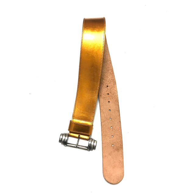 0 POR OZBEK Metallic Wide Leather Belt