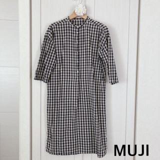 ムジルシリョウヒン(MUJI (無印良品))の美品　MUJI 無印良品　前開き　ルームウェア　M チェック柄(ルームウェア)