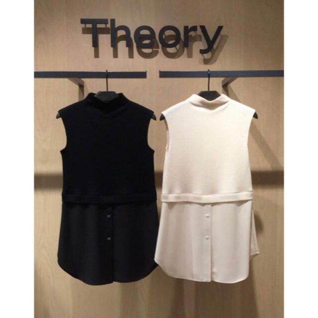 Theory 20aw モックネック異素材ノースリーブトップス