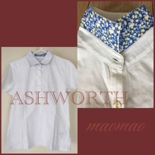 アシュワース(Ashworth)のASHWORTH レディース ゴルフ 水色 花柄 ポロシャツ(ウエア)