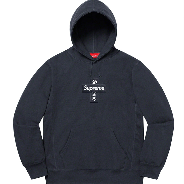 トップスSupreme Cross Box Logo Hooded Navy L