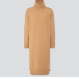 ユニクロ(UNIQLO)のウールブレンドハイネックスリットワンピース（長袖）(ロングワンピース/マキシワンピース)