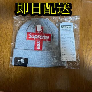 シュプリーム(Supreme)のsupreme cross box logo beanie グレー(ニット帽/ビーニー)