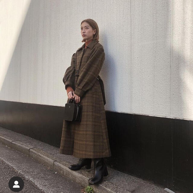 moussy(マウジー)の１週間だけセール！moussy新作BIG COLLAR CHECK コート レディースのジャケット/アウター(ロングコート)の商品写真